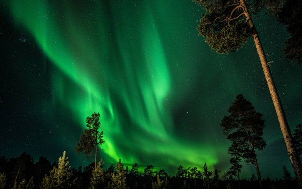 Ночь Финляндия Северное сияние