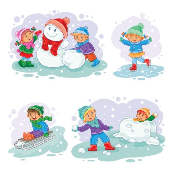 Изображения детей играющих в зимние игры
