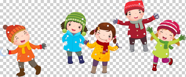 Дети в зимней одежде векторные