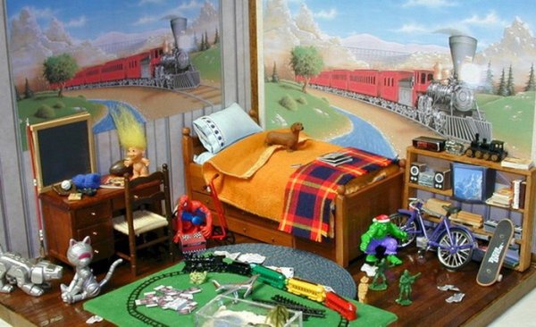 Детская комната в стиле железной дороги