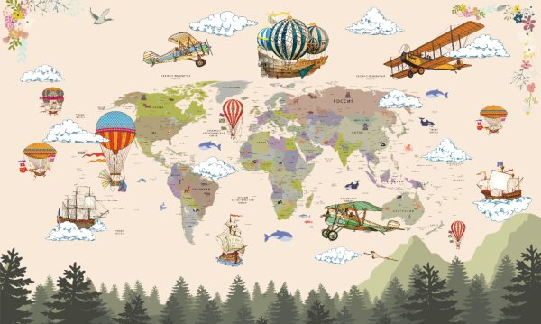Обои карта мира для детей