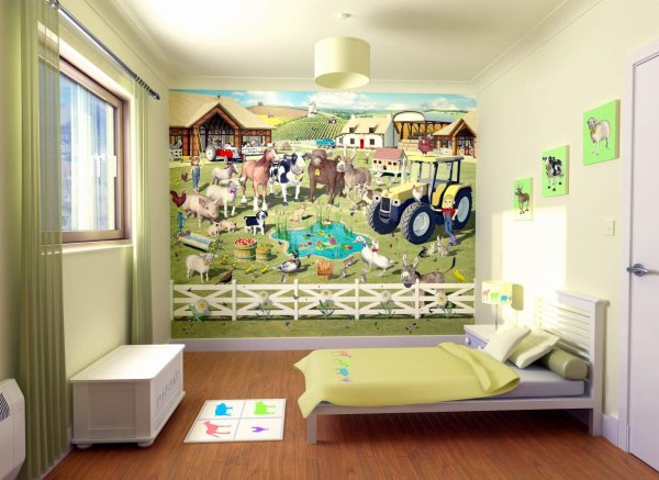 Фреска в интерьере детской комнаты