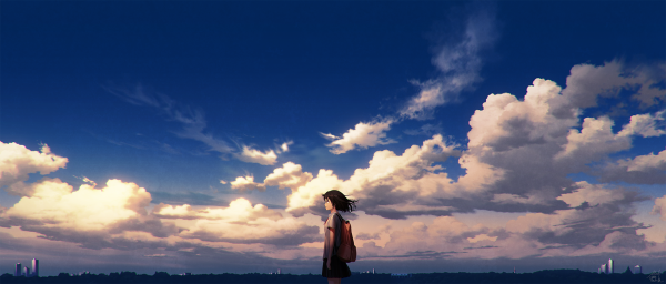 Девушка на фоне неба