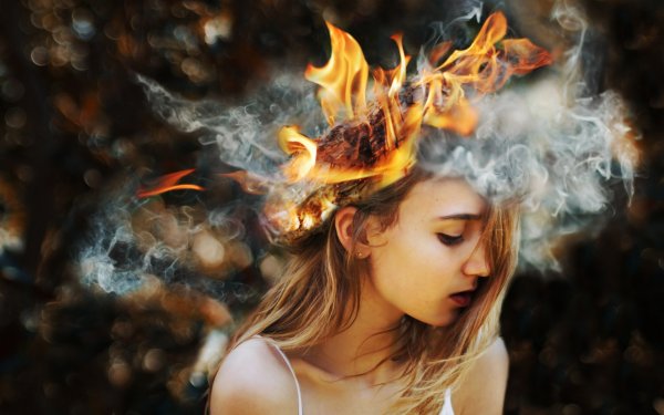 Фотосессия с огнем девушка
