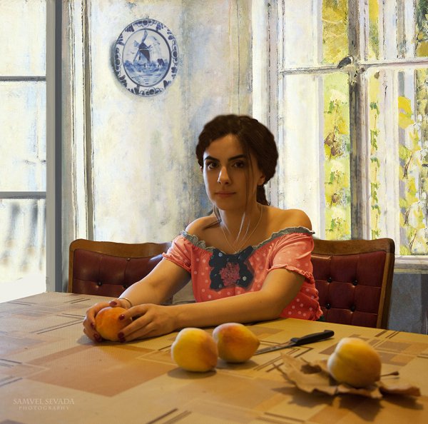 Автор картины девочка с персиками