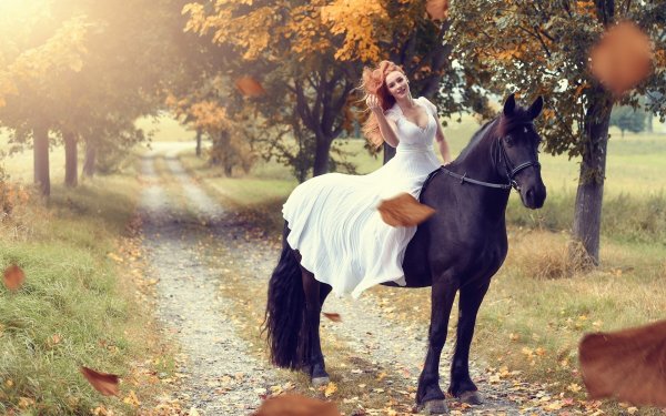 Девушка верхом на лошади