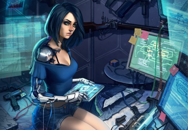 Киборг девушка Cyberpunk 2077