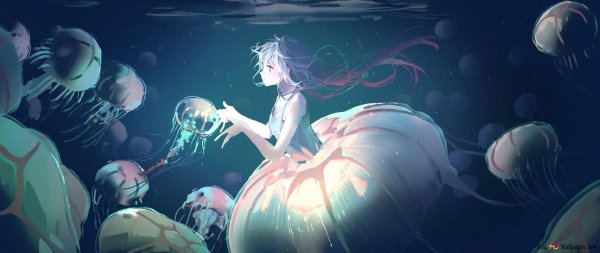 Аниме девушка медуза