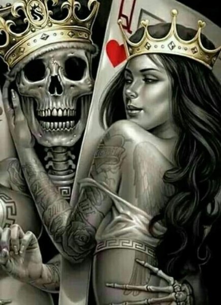 Скелет и две дамы