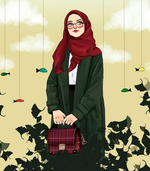 Девушка в хиджабе иллюстрация