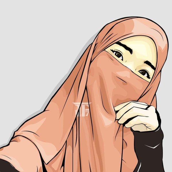 Девушка в хиджабе рисунок