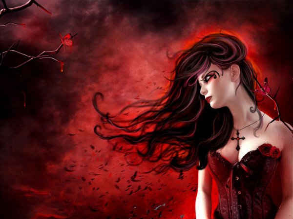 Вампирша с красными волосами