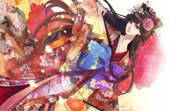 Девушки в кимоно обои