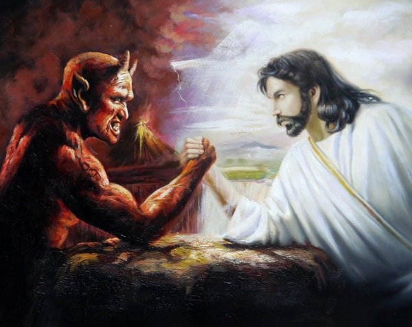Бог против сатаны армрестлинг