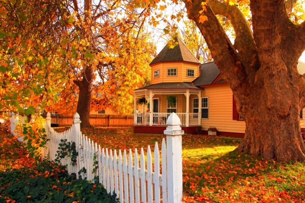 Загородный дом осенью