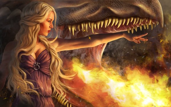 Игра престолов Дейнерис и драконы в огне