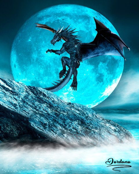 Лунный дракон красивый
