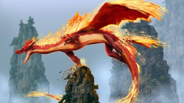 Аркат дракон огня красный огнедышащий дракон