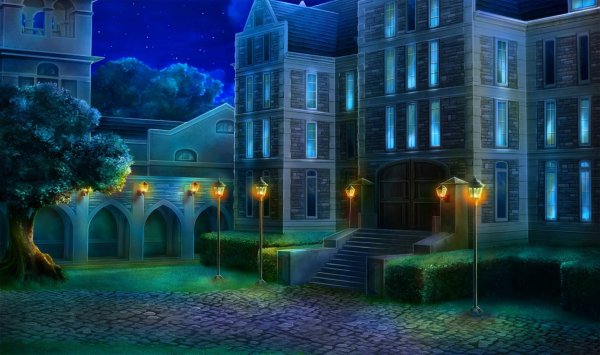 Дворец аниме фон ночью