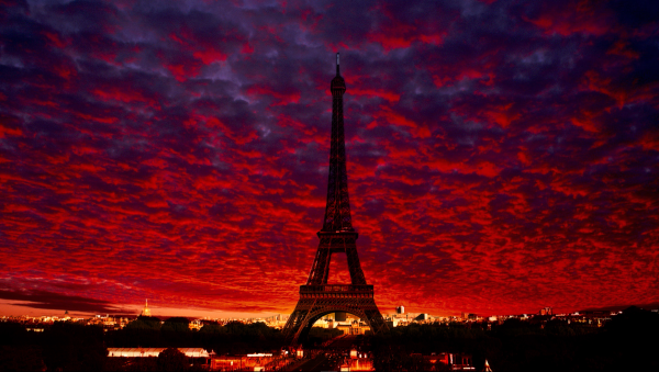 Paris Эйфелева башня закат