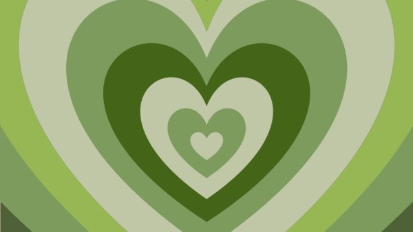 Сердечко на зеленом фоне