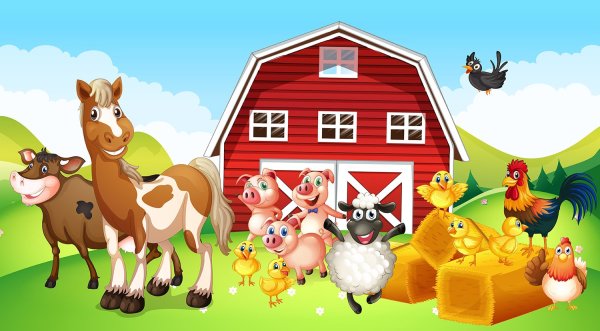 Фон ферма для детей без животных