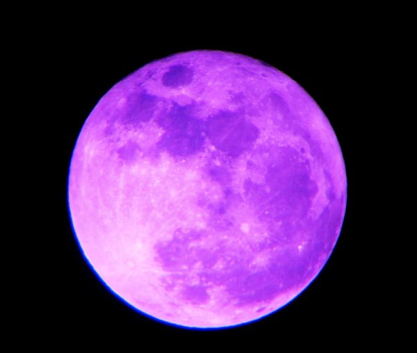 Фиолетовая луна на белом фоне