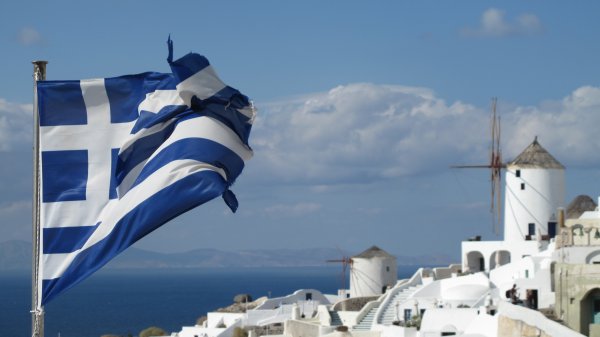 Греция Санторини флаг