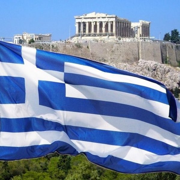 Греческий флаг фото