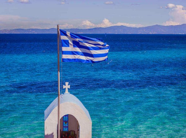 Греция флаг море