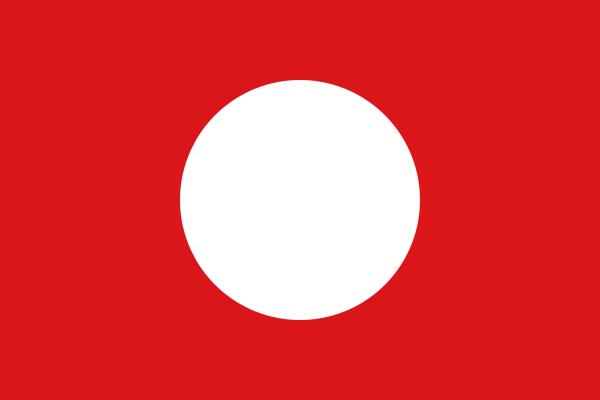 Красный флаг с белым кругом в центре