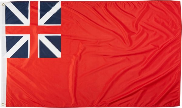 Британский флаг на Красном фоне