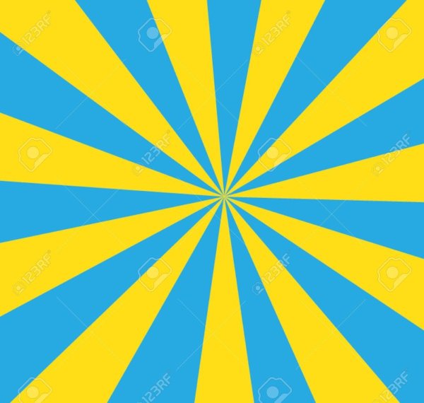 Синий флаг с желтыми лучами