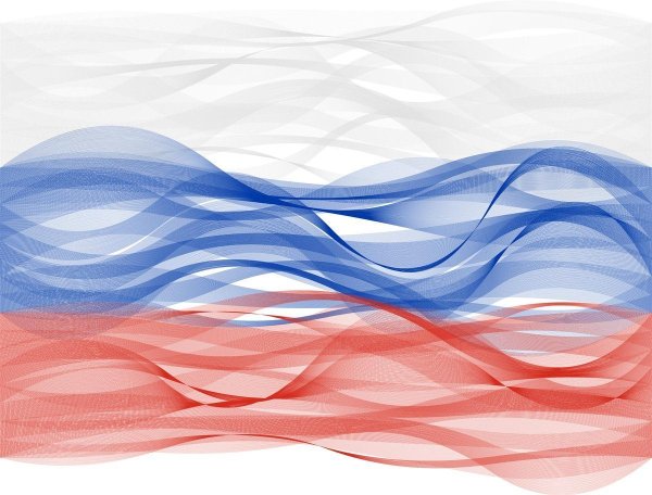 Флаг россии на фоне облаков