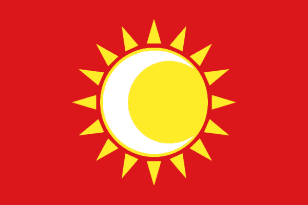 Флаг с солнцем в центре