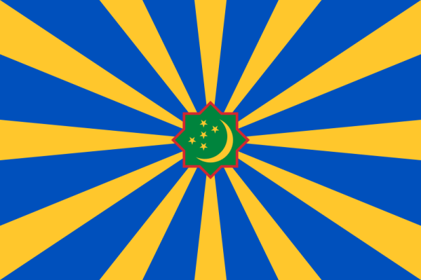 Флаг солнце на голубом фоне
