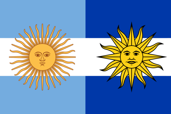 Голубой флаг с солнцем