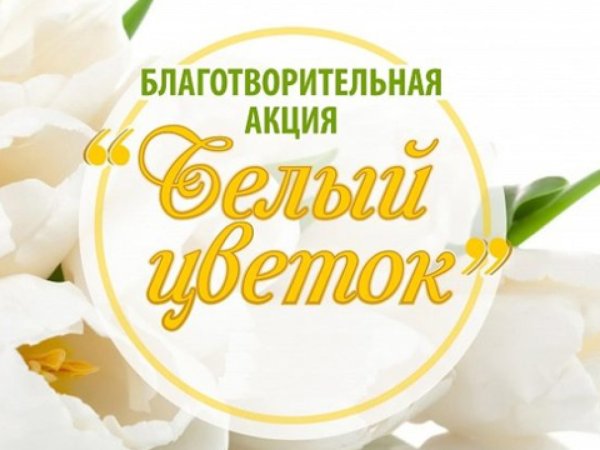 Акция белый цветок логотип