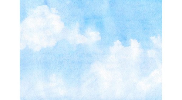 Облака акварелью на белом фоне