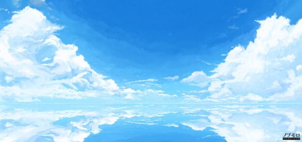 Небо с облаками аниме