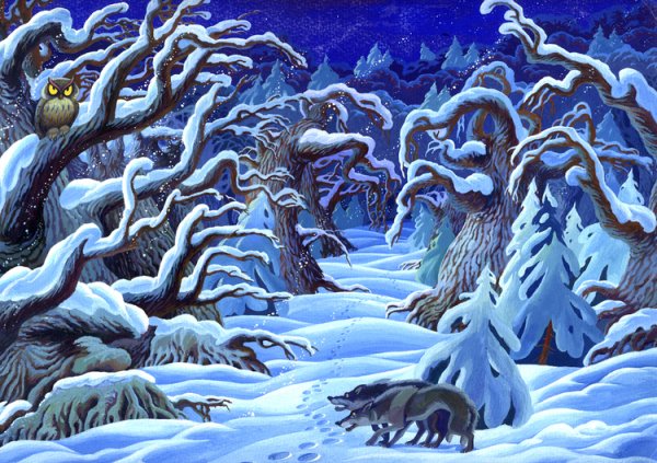 Заколдованный лес зимой