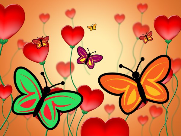 Сердце с бабочками