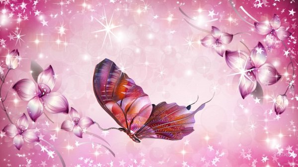 Фон бабочки с блестками