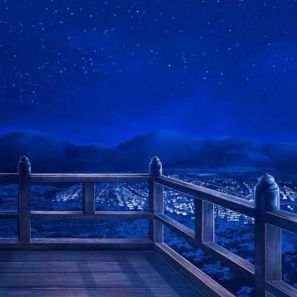 Балкон замка аниме