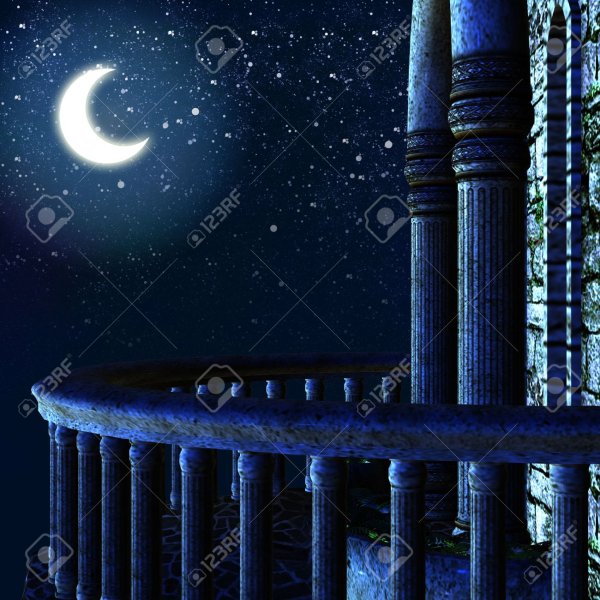 Балкон ночь Луна