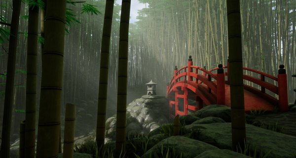 Япония врата тории фон лес аниме