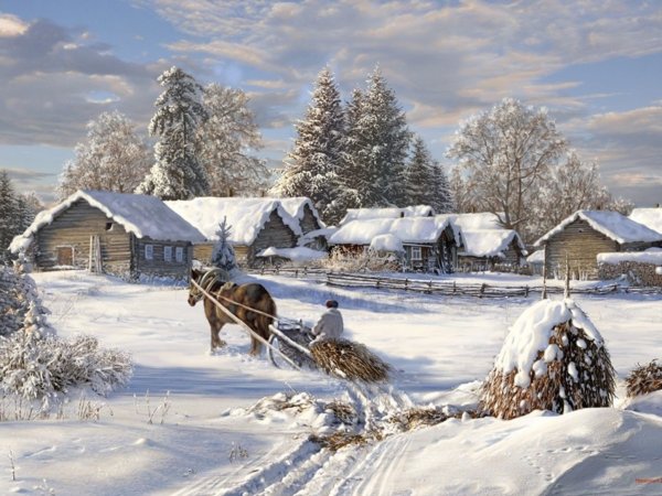 Валерий Ниминущий зима в деревне