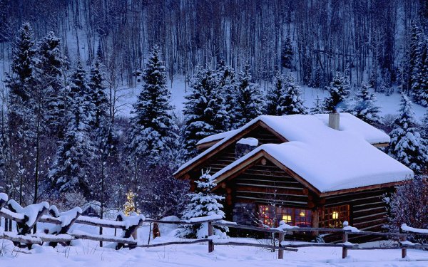 Новогодние картинки дома в снегу