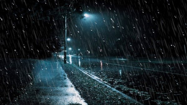 Дорога ночь дождь
