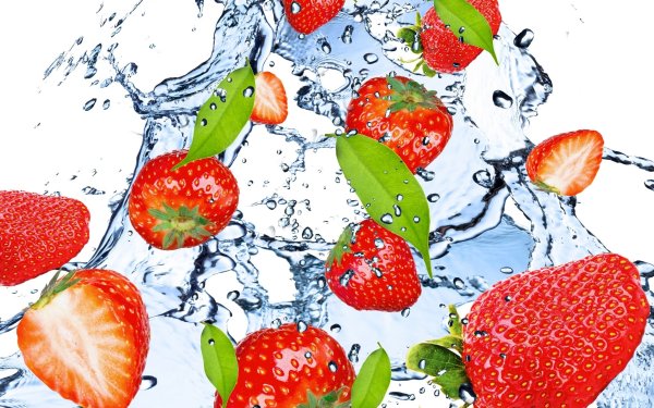 Фон фрукты и ягоды в воде